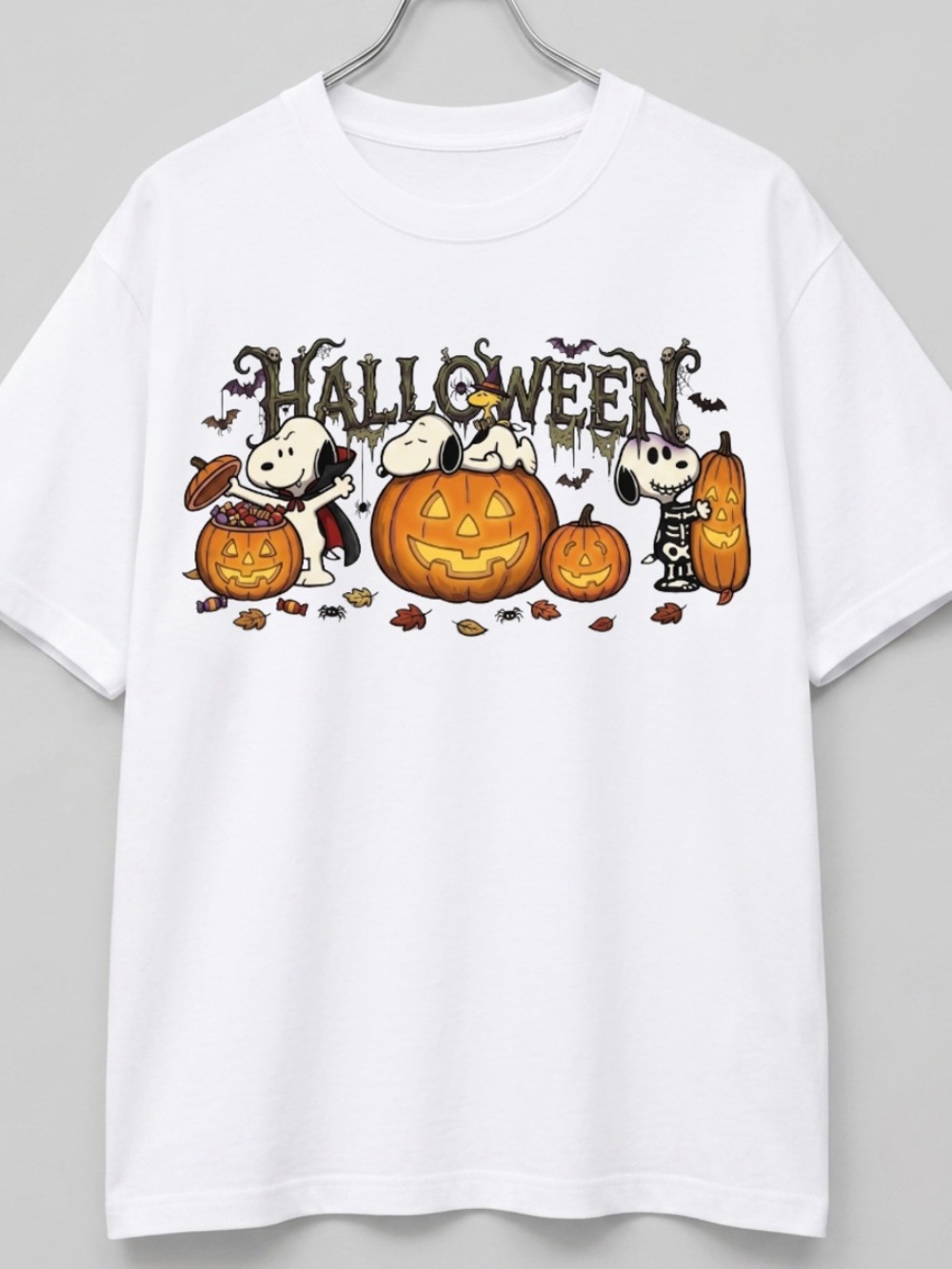 Unbranded White Halloween Snoopy Pumpkin Costume Shirt - Vintage For Unisex - Picture 2 of 3